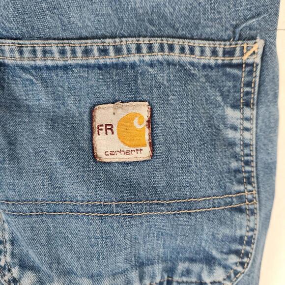 Carhartt FR Flame Resistant Jeans 40x32 Workwear Utility Denim Distress Repair - Picture 9 of 11